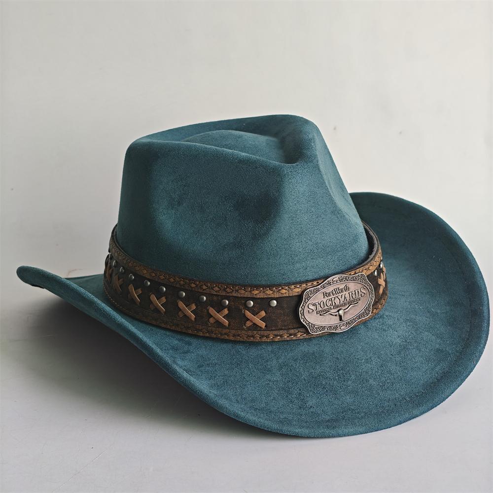 New Western Cowboy Hat For Women Men With Shapeable 7.5Cm Wide Brim Western Suede Hat For Cowboys And Cowgirls Sombrero Vaquero