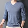 Autumn Mens And Spring Woolen Sweater Vneck Pullover Long Sleeve Woolen Knitted Bottom Sweater Fashion Mens Casual Woolen Sweater Interior