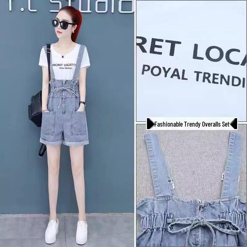 2025 Damen Schlankmachender Retro-Denim-Latzhosen-Shorts - Altersreduzierend, Stilvoll & Dünn für den Sommer