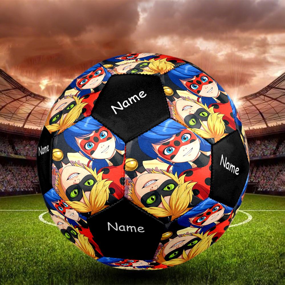 Custom Name Miraculous Theme Size 5 Soccer Ball, Suitable for Both Indoor and Outdoor Matches, a Gift Suitable for Everyone.