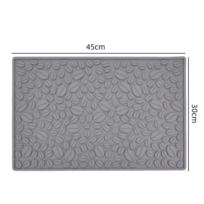 

Coffee Bean Mat Silicone Waterproof Thermal Insulation Drainage Mat Non-Slip Coffee Accessories Bar Counter Mat Tea Station серый