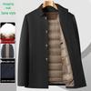 Plus Size Men's Trendy Winter Down Jacket - Thickened Business Mid-Length Coat for Middle-Aged and Elderly Dads