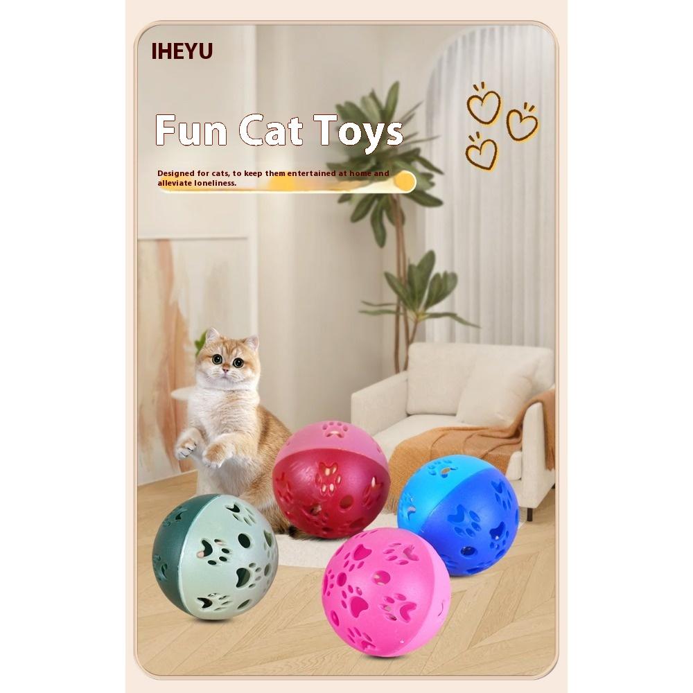 Bell Ball, Pet Cat Toy ABS Cat Interactive Bell Ball Rubbing Itching Decompression Cat Toy Self-pleasure
