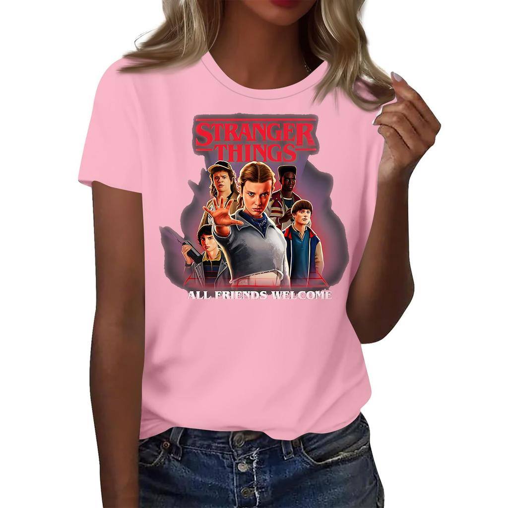 Damen Modisches Und Lässiges Langarm Bedrucktes Kurzarm-Oberteil