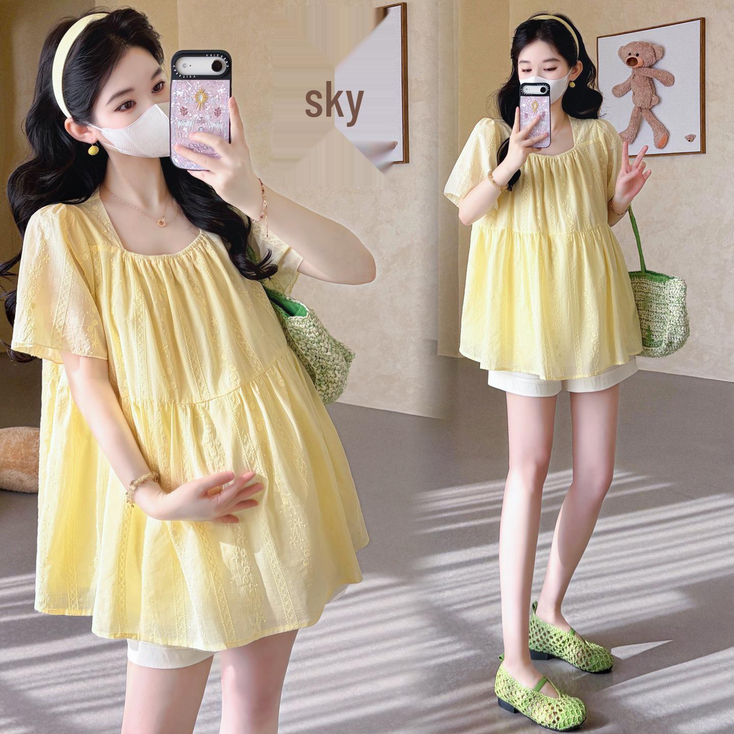

Korean Style 2026 Lace Embroidery Doll Top & Tummy Support Shorts Set Large