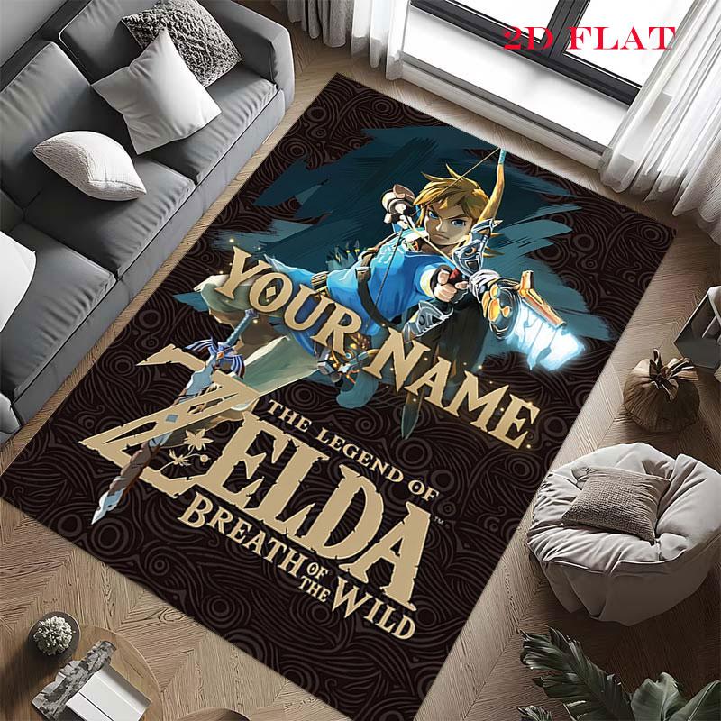 Custom Legend Zelda Carpet Rug for Living Room Bedroom Home Sofa Decoration,Kids play Nonslip Floor Mat