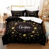 3D Printed Merry Christmas Bedding Set, Happy New Year Down Duvet Cover and Pillowcase 2/3pc, Single Double Bed, All Sizes Duvet Cover Set, Gift