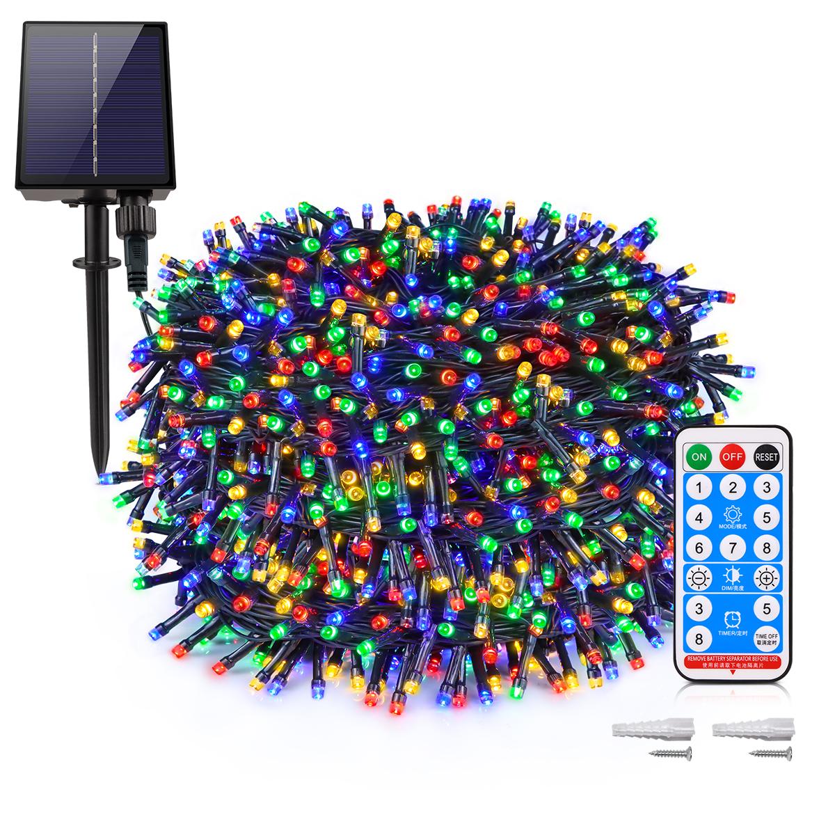 

Солнечные гирлянды уличные 10м-100м с пультом управления 8 режимов уличные солнечные гирлянды для сада рождественское украшение 30M разноцветный