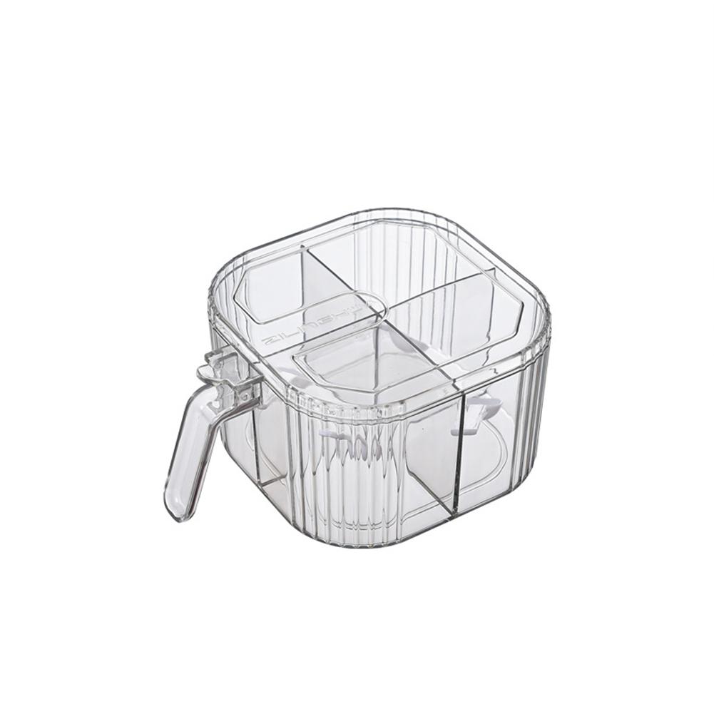 

Kitchen 4 In 1 Seasoning Box Transparent Dust Proof Large Capacity For Salt Monosodium white