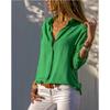 Womens Long Sleeve V Neck Button Chiffon Blouse With Cotton Polyester For Office Casual Wear