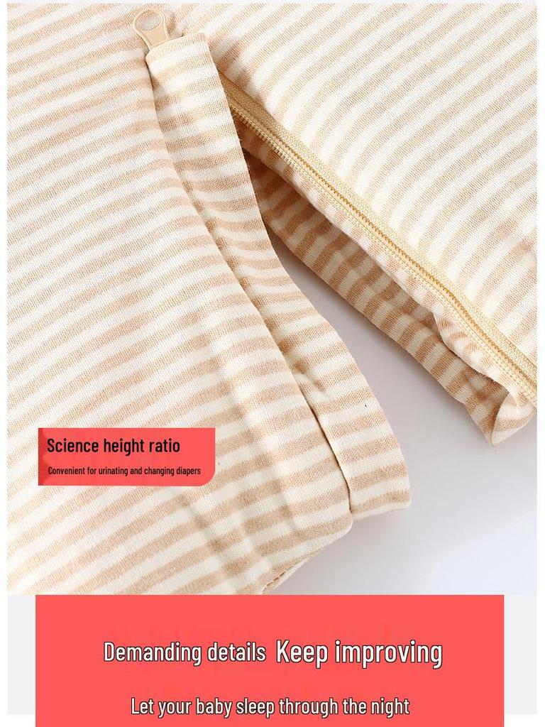 Jingqi Cotton-Padded Baby Sleeping Bag: Winter-Ready, Anti-Kick, Thick, Warm, and Cold-Proof for Infants.