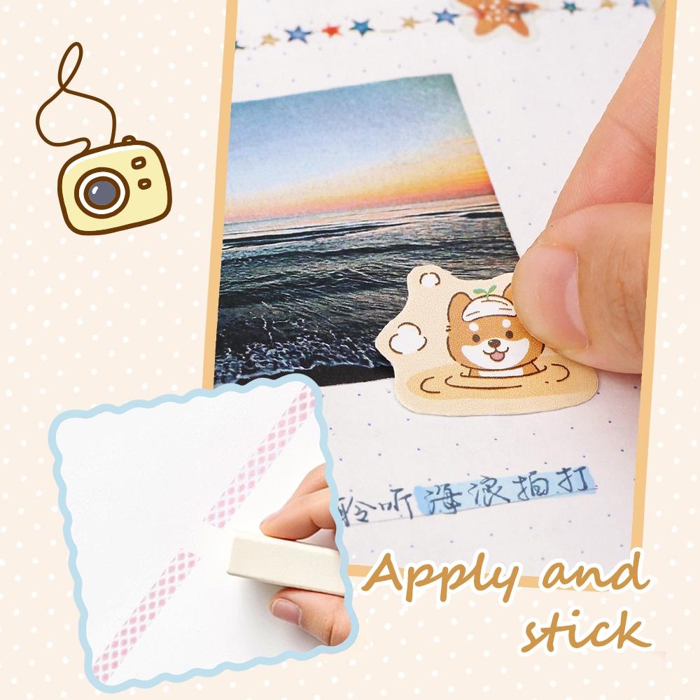 1/4 Stück Niedliches Tier Drucktyp Klebeband Cartoon Design Mini Tragbare Größe 5mm*6m Stiftform DIY Papierarbeiten Kunst