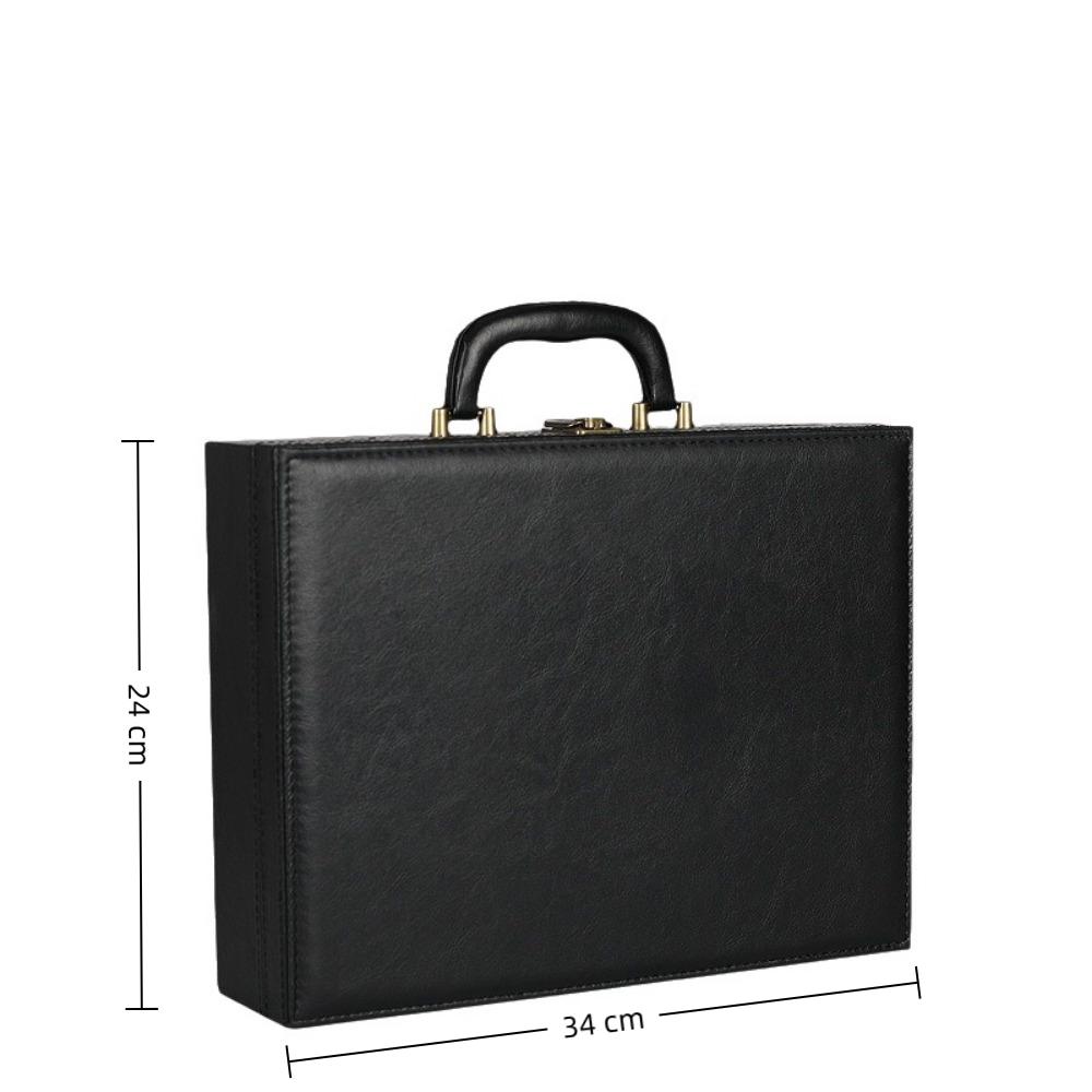 PU Leather Document Storage Box Handheld Men Suitcase Leisure Key Toolbox  Women Men
