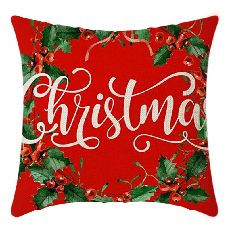 Christmas Pillow Case Printed Living Room Sofa Bedroom Pillow Case Christmas Pillow Case Printed