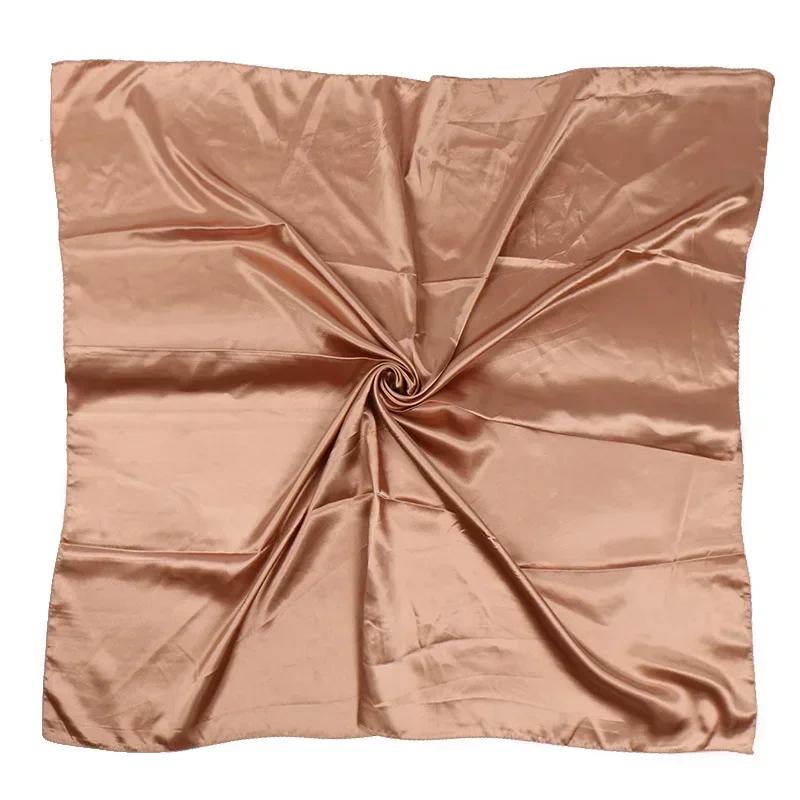 90X90 Satin Silk Scarf Hijab Solid Women Shiny Square Wrap Shawl Head Neck Cover Plain Hair Tie Band Beach Hijab Female Foulard