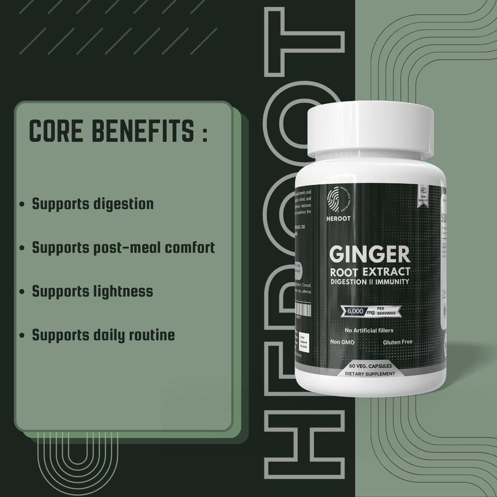 Bio-Ingwerwurzel (Zingiber officinale) Kapseln | 60 Stück