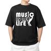 Musik ist mein Leben T-Shirt Herren Damen Tops T-Shirts | Melodisches Unisex Grafik-T-Shirt | Geschenk für Musiker, DJs