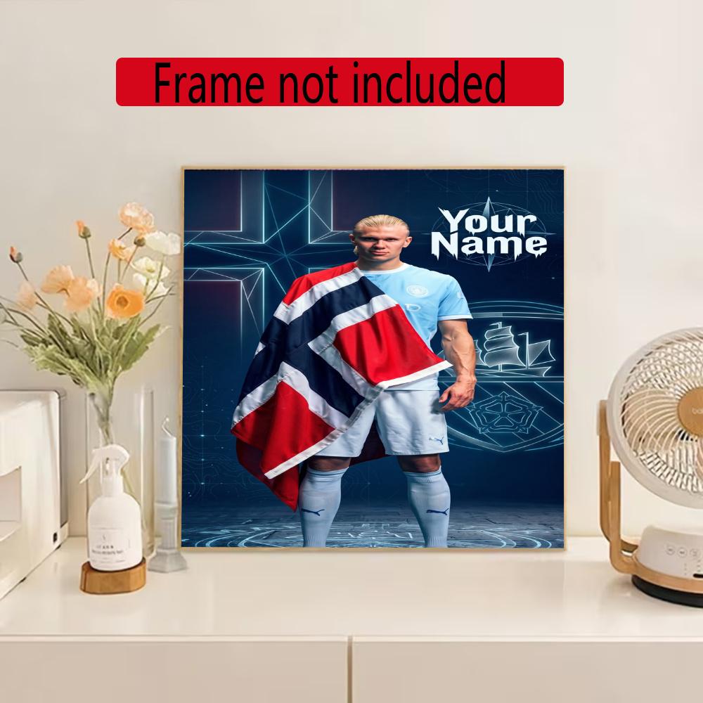 Haaland Personalized Name Round Diamond Painting Kit Diamond Embroidery Painting Rhinestones Mosaic Frameless Handwork Decoration Arts