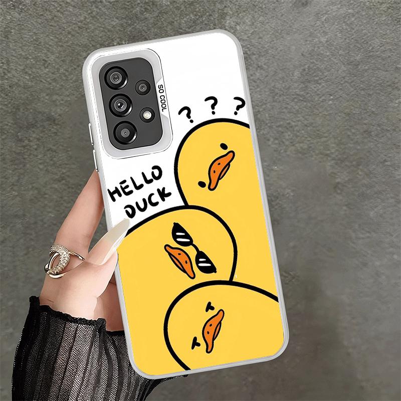 Funny Cute Cartoon Duck Soft Phone Case for Samsung A17 A16 A15 A14 A13 A57 A56 A55 A54 A53 A37 A36 A35 A34 A33 A26 A25 A24 A23