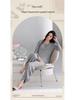 New Women's Grey Casual Modal Pajama Set - Long Sleeve Pullover with Chest Pads and Long Pants for Spring and Autumn