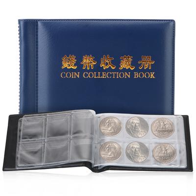 Briefmarkenalbum für Gedenkmünzen, Abzeichen, Token, Album, Münzaufbewahrungstasche, Geschenke, Münzsammlungsbuch, Geld-Organizer, 60 Taschen