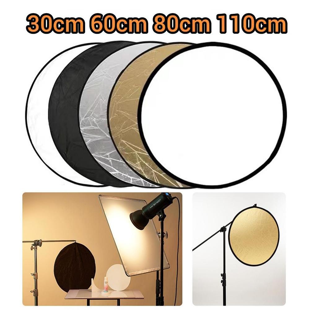 Portable Collapsible Soft Light Round Photography Reflector for Studio 30/60/80/110cm