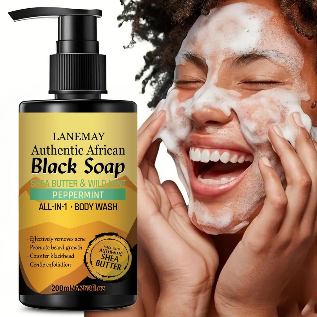 African Black Soap Body Wash Body Wash - Deeply Cleanses Dirt, Oil, Brightens Skin and Improves a Radiance Skin,200ml