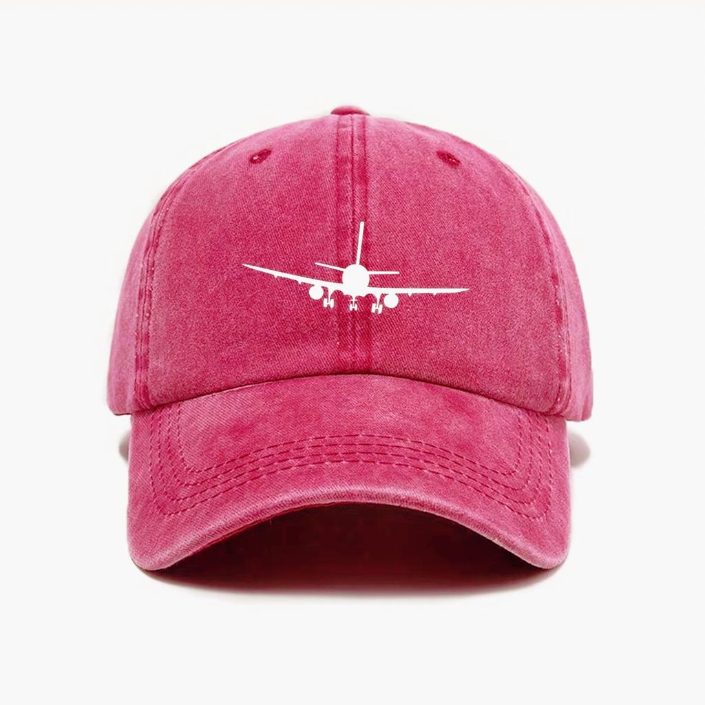 New Airplane Printed Baseball Cap With Simple Design, Daily Fashion, Men'S And Women'S Outdoor Equipment