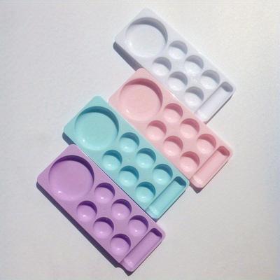 4pcs Nail Art Mixing Palette, Acrylic Nail Polish Holder, Manicure Tool with Color Mixing Wells, Gel Display Stand for Salon