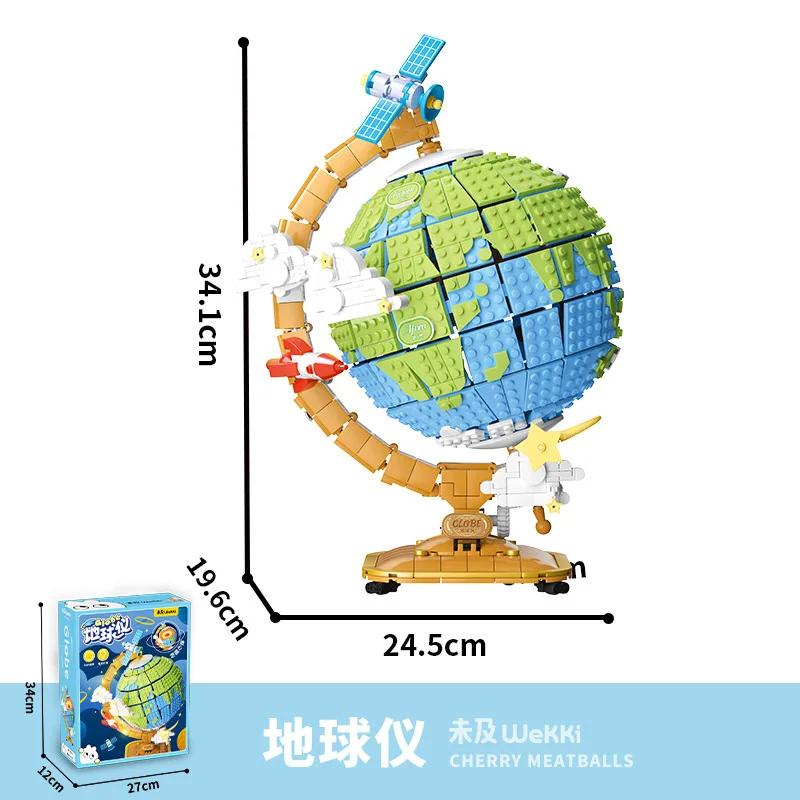 Creative Panda Mecha Astronaut Building Blocks Telescope Technology Space Station Globe Science Educational Birthday Gift
