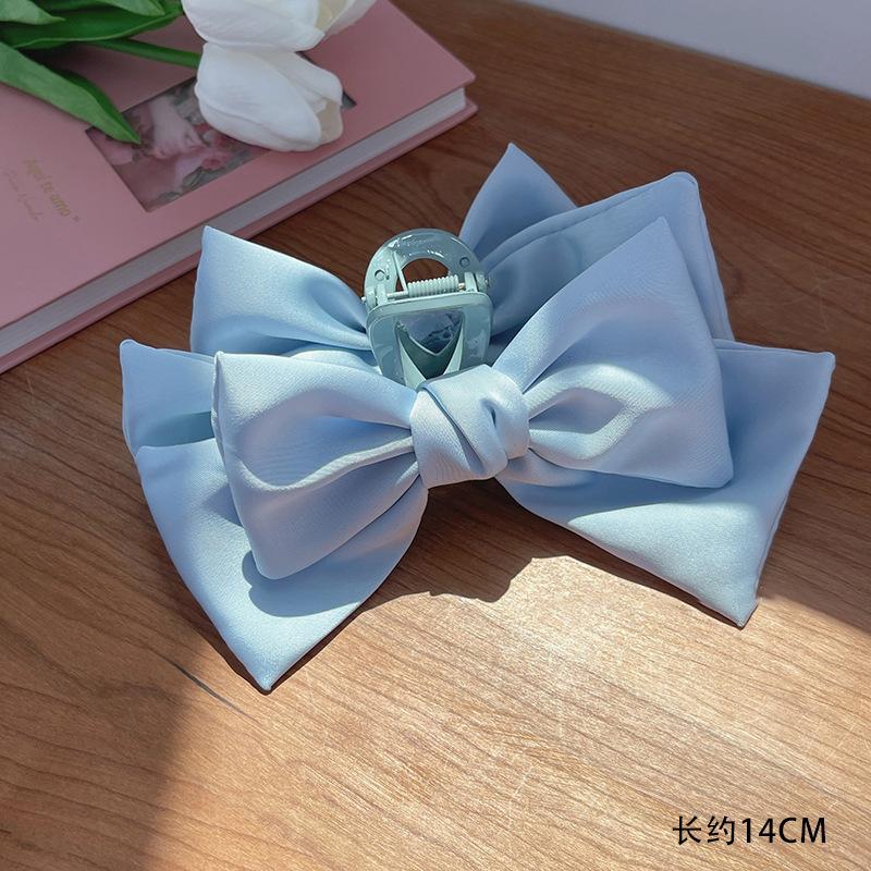 New Large Bow Solid Color Clip Claw for Women Korean Style elegant shark clip Fashion Girls Hair Clamp