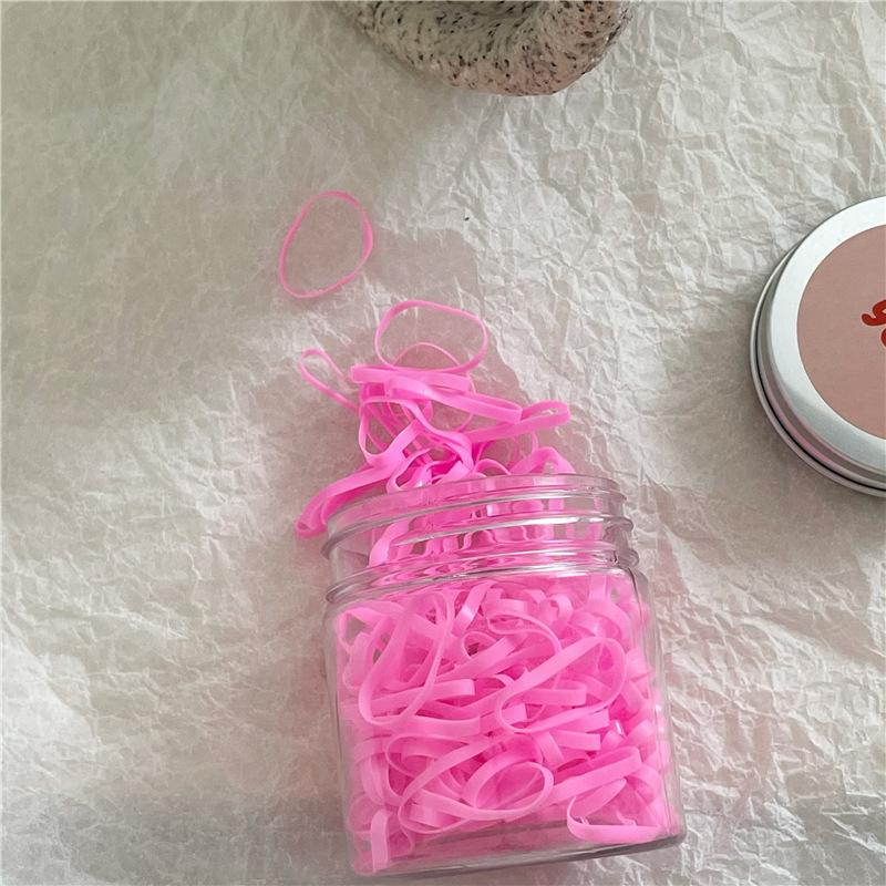 

Korean Solid Color Disposable Rubber Band Set New Cute Color High Elastic Basic Hair Rope Headwear Girls Kids Hair Accessories