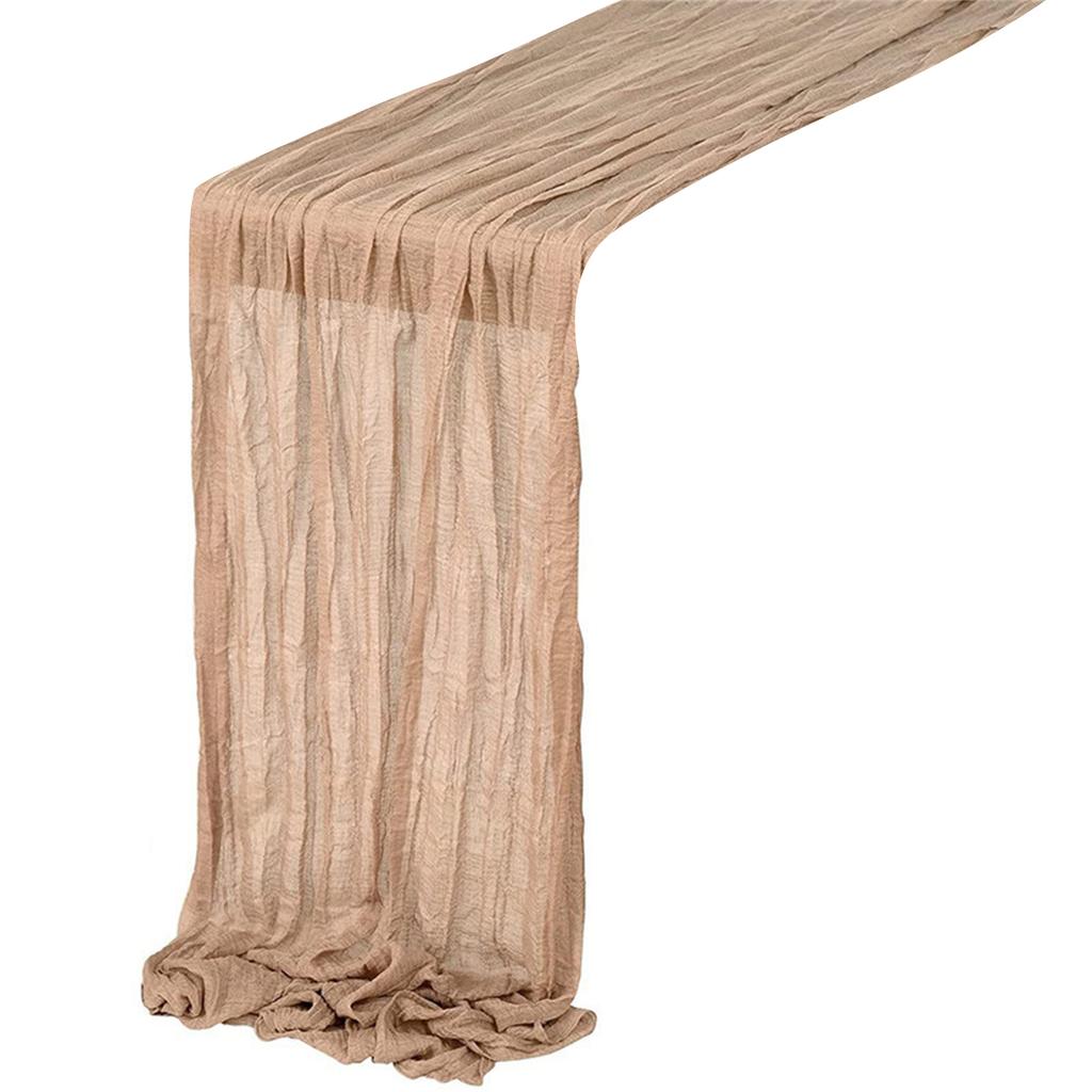Table Runner Stylish Folded Gauze Cloth Table Pennants Tablecloth for Wedding Bridal Shower Birthday Party Decor