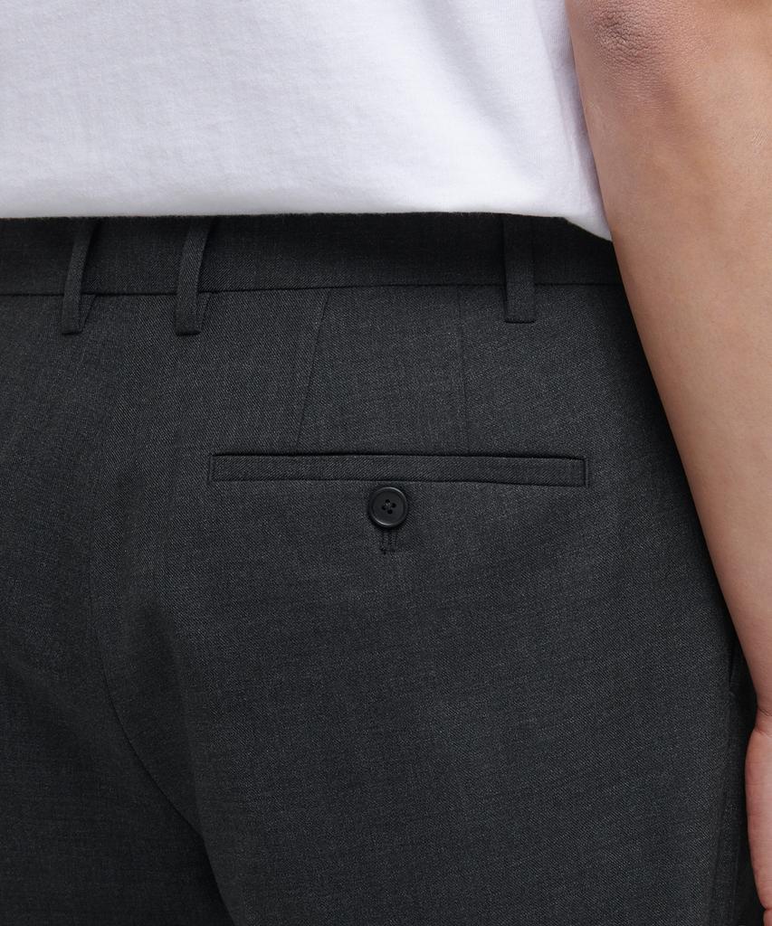 MUSINSA STANDARD Wool Semi-Wide Hidden Elastic Waist Slacks [Charcoal Gray]