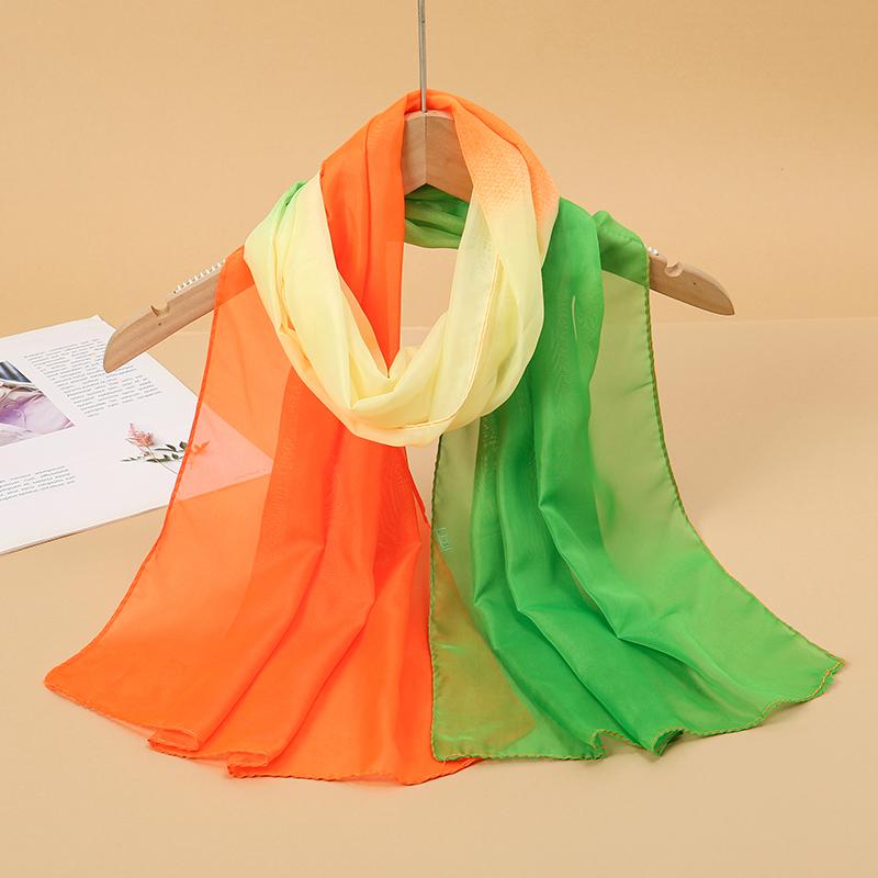 Print Chiffon Scarf Shawl Women Sunscreen Silk Scarf Turban Long Wrap Beach Travel Outdoor Accessories Trendy Headband