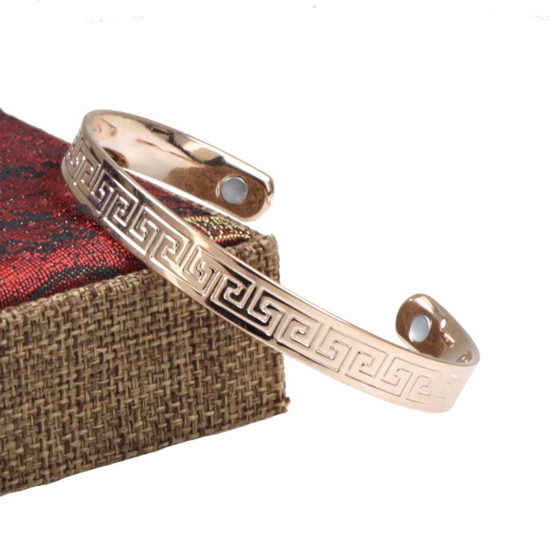 Simple Geometric Bio Magnetic Men Women Classical Patter Therapeutic Energy Healing Magnetic Bracelet Therapy Arthritis Jewelry