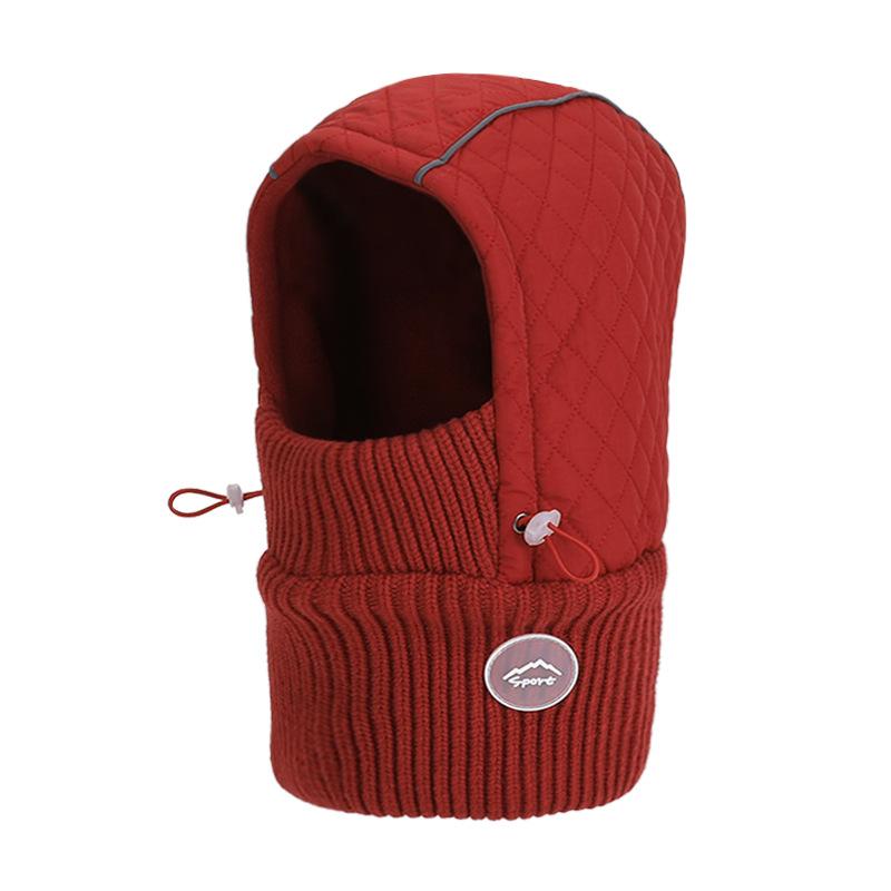 Winter Hat Mask Scarf All-In-One Hat Men's Velvet Warm Pullover Hat Women's Outdoor Cycling Ear Protectors Bomber Hat