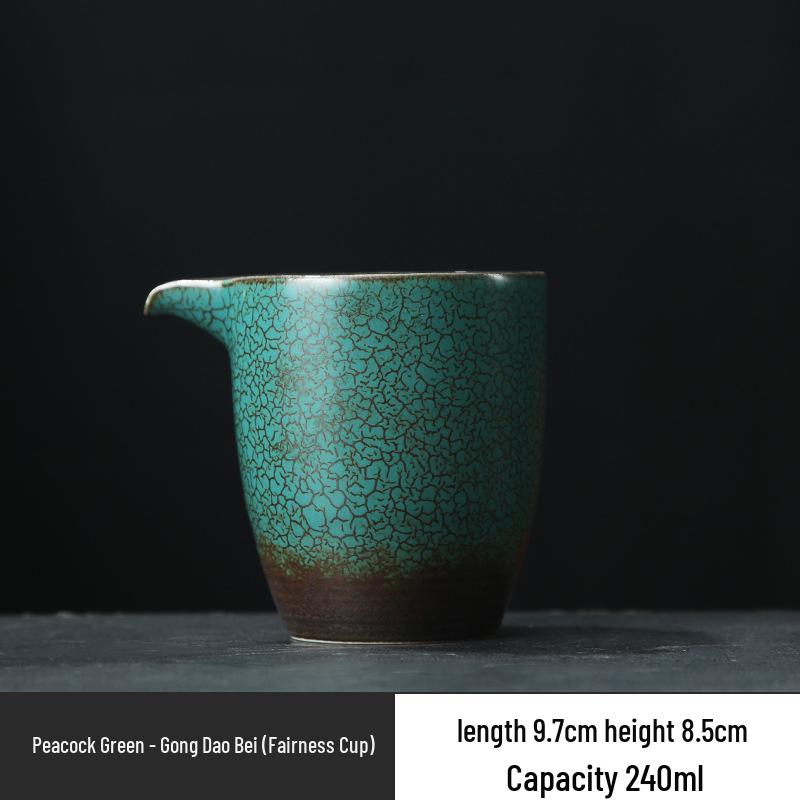 Retro Japanese Green Glaze Teapot with Side Handle - Ceramic Kung Fu Tea Set for Home Use