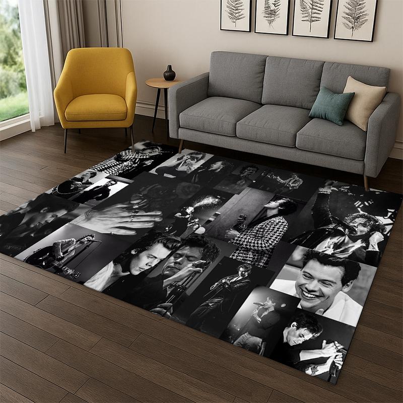 fashion Harry Styles Singer Star Carpet Rug for Bedroom Living Room Sofa Playroom Doormat Home Decor,Kid Area Rug Non-slip