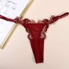 Solid Color Thong Butterfly Pattern Embroidery Underpant Sexy Underwear Women Panties Lingerie