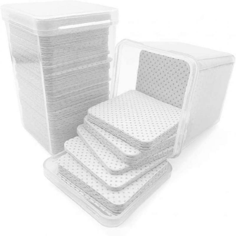 200pcs Lint Free Cotton Pads Eyelash Remover Wipe Pads Cleaner Pads for Extension Cleaning Cotton Pads