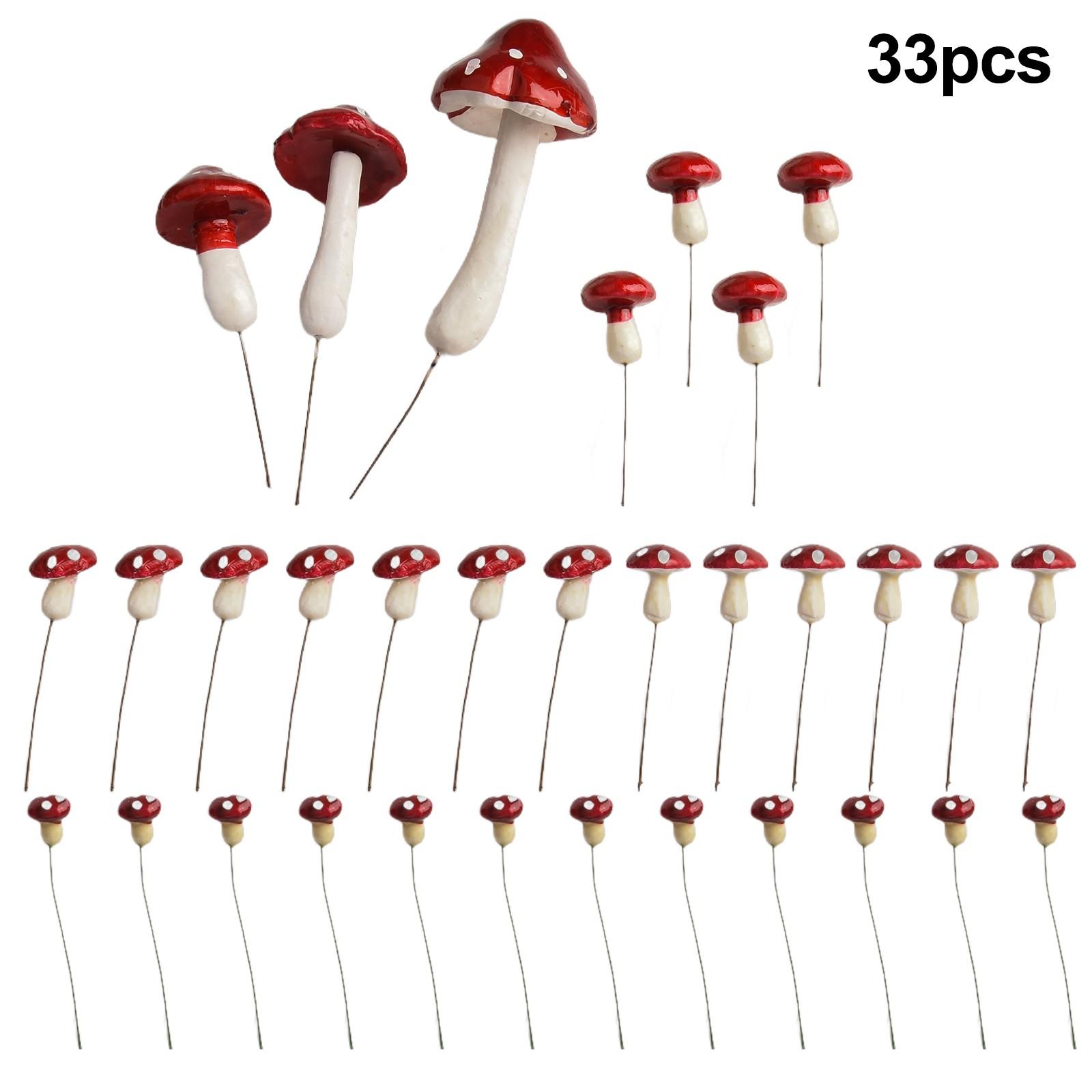 

33 шт. Маленький гриб-мухомор из пенопласта, поддельный гриб, украшение для сада, украшение