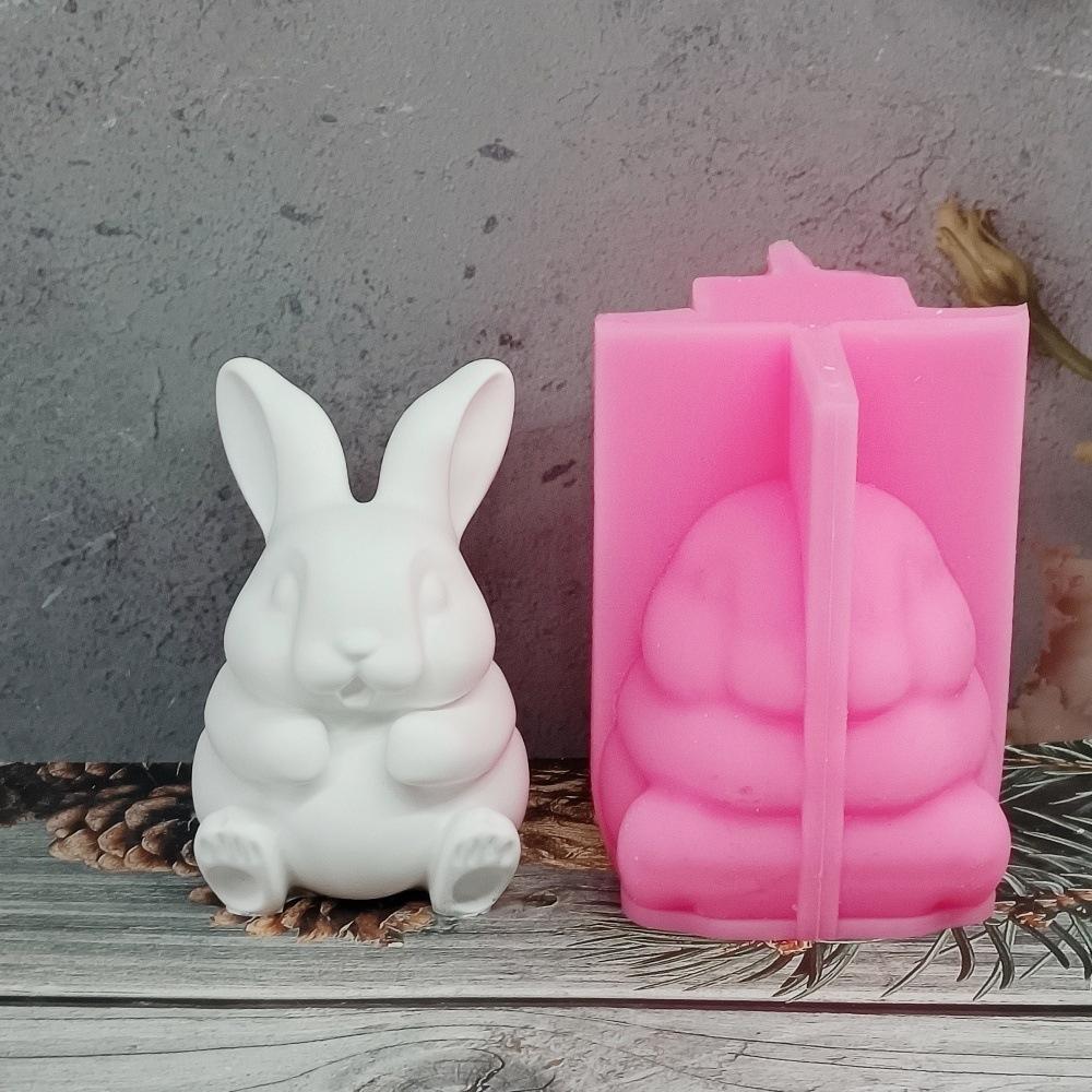 Easter Candle Mold High-Quality Silicone Rabbit Candle Mold Plaster Rabbit Ornament Food-Grade Aromatherapy Candle Mold