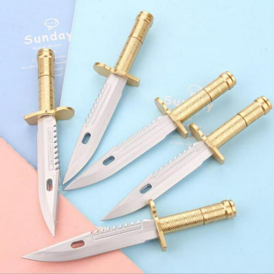 Dagger-Style Pocket Knife Ballpoint Pen - Black Ink, Creative Student Signature Pen