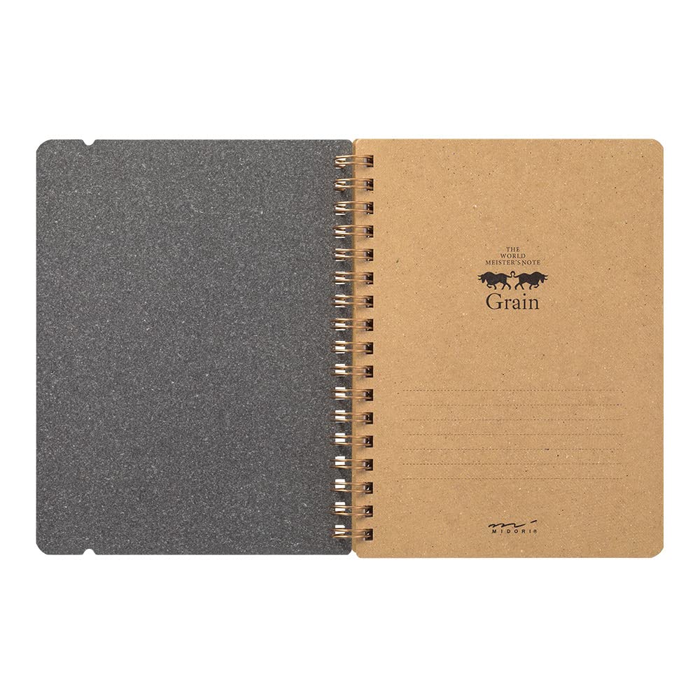 DESIGNPHIL MIDORI Grain Spiral Notebook B6 Dark Brown 15223006
