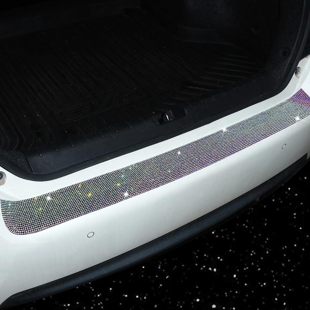 

Наклейки на задний бампер автомобиля со стразами, защитные наклейки, устойчивые к скольжению и царапинам, аксессуары для экстерьера автомобиля для женщин