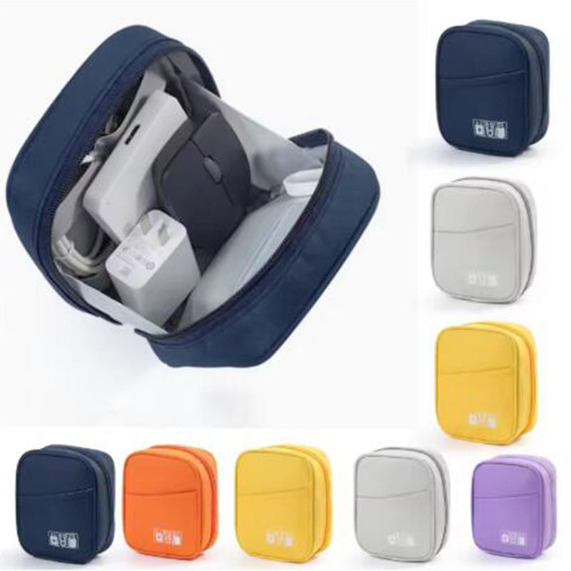 Travel Digital Accessories Storage Pouch Compact Data Cable Carrying Case Organizer Zipper Pouch for Earphone Power Bank