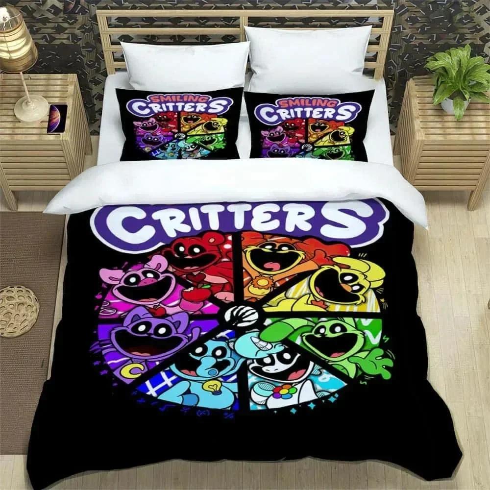 3D Cartoon S-smiling critters Bedding Set Printed Bed Set With Pillowcase Bed Duvet Cover Soft Queen King Size Bedclothes Home