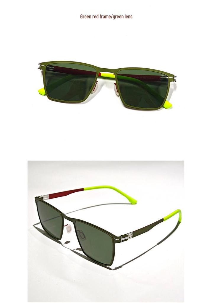 Unisex Trendy Large Frame Metal Sunglasses with High-End Style