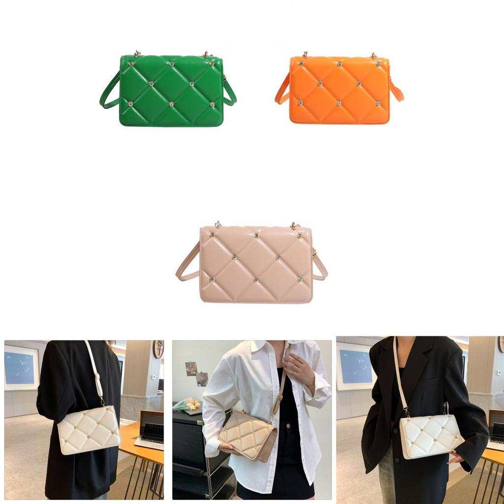 Trendy French Style Grid Small Shoulder Bag 2023 Autumn Winter New Square Bag